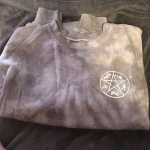 Acid wash gray supernatural sweatshirt